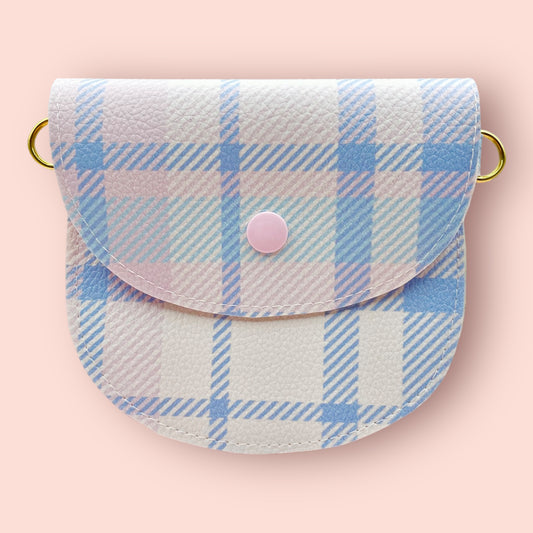 Blue Pink Gingham Mini Bag