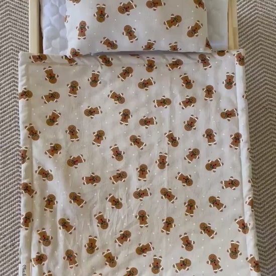 Gingerbread Doll Bed Pillow & Blanket Set