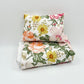 Doll Bed pillow blanket - Peony daisy bed cot quilt