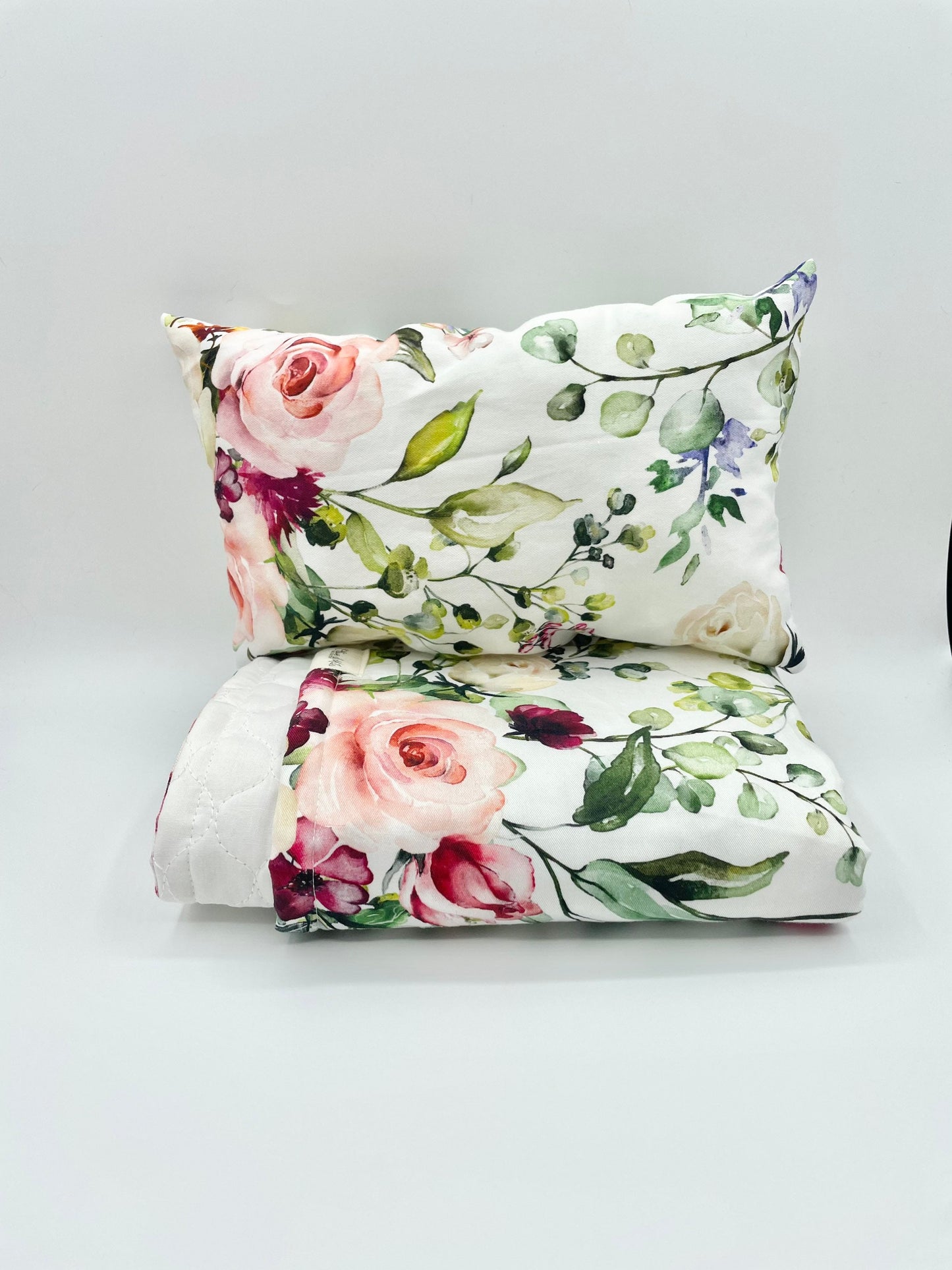 Dolls Bedding - Floral bed cot quilt