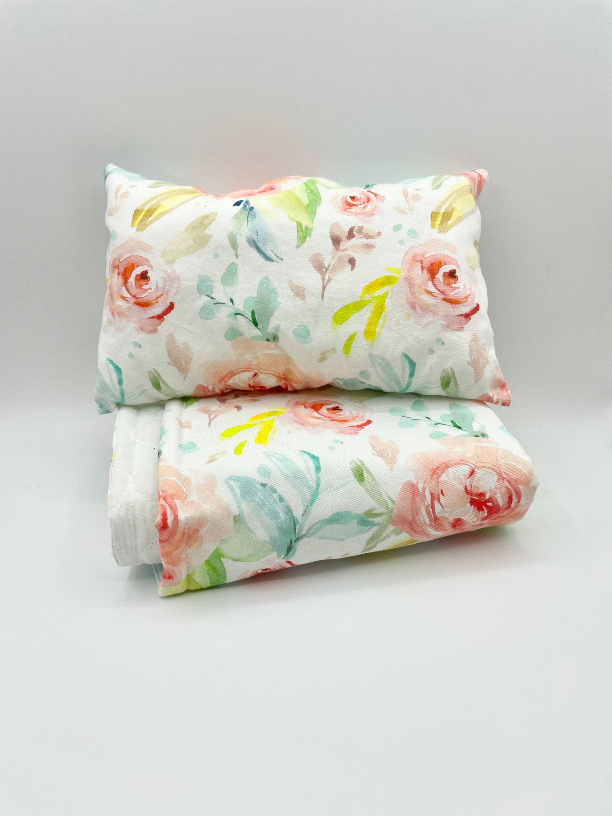 Dolls Blanket Bright Floral Bedding - bed cot quilt
