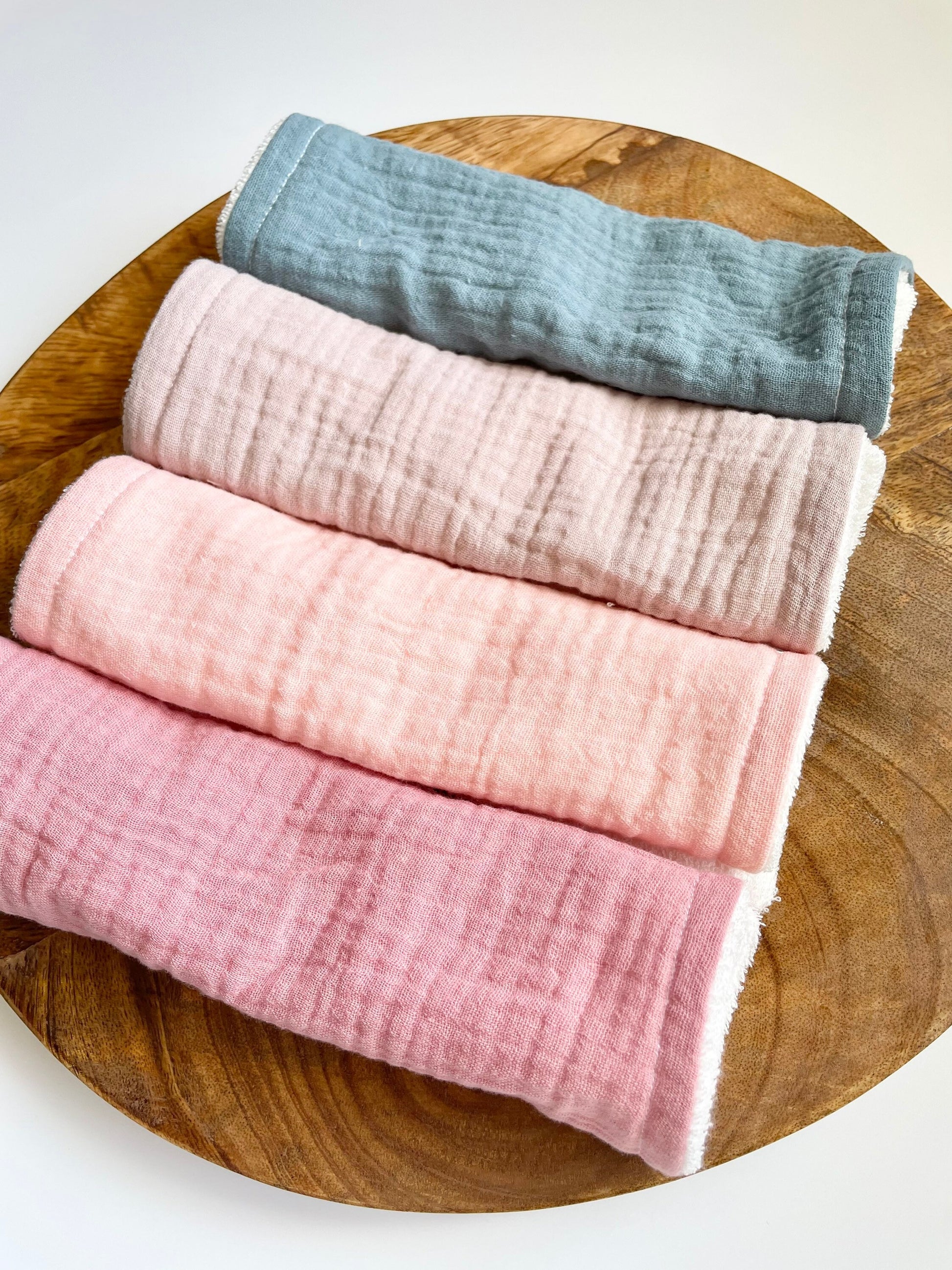 Wash Cloth organic bamboo cotton, baby girl wash bath cloth, double gauze face washer, reusable face wipes, baby gift, Olive & Miles