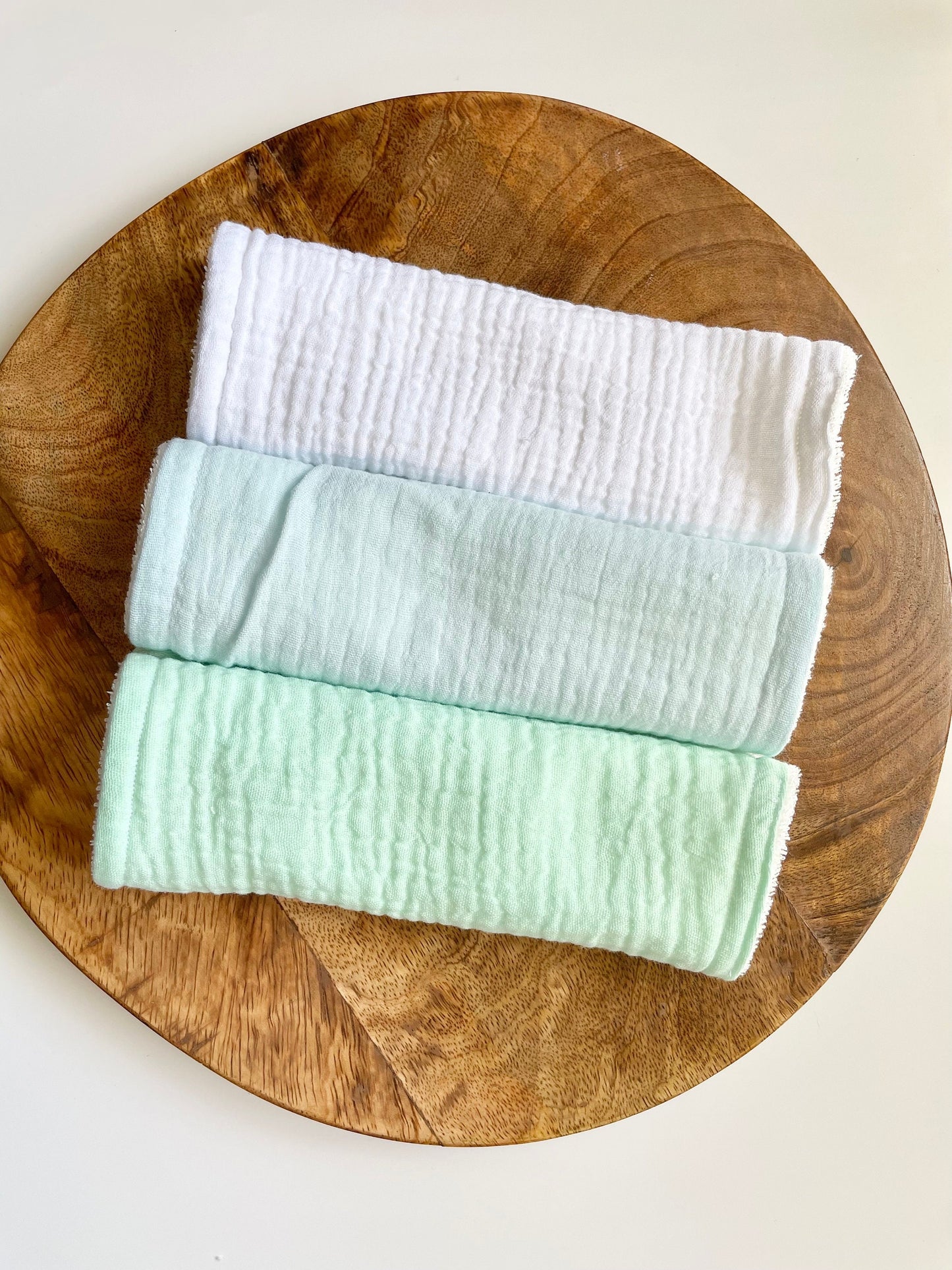 Wash Cloth organic bamboo cotton, baby blue wash bath cloth, double gauze face washer, reusable face wipes, baby gift, Olive & Miles