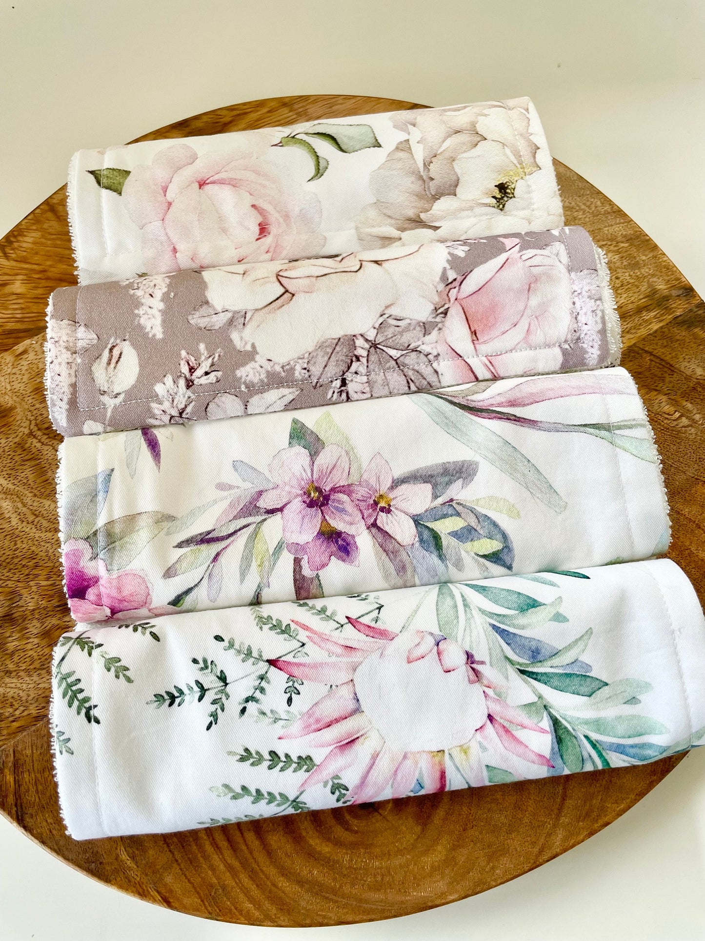 Wash Cloth organic bamboo cotton, floral baby wash bath cloth, face washer, reusable face wipes, baby girl gift, Olive & Miles - FREE POST