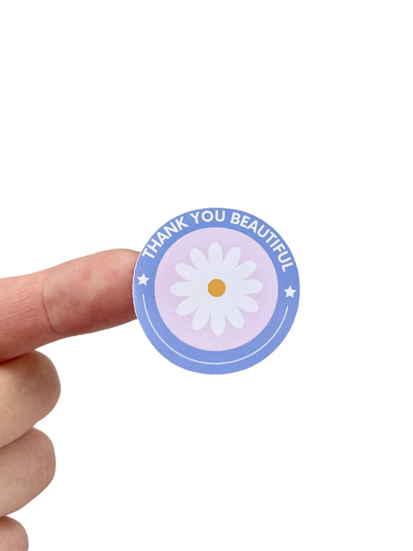 Thank You Beautiful Daisy Stickers | 3.8cm Label | Daisy 1st Birthday Sticker | Business Packaging