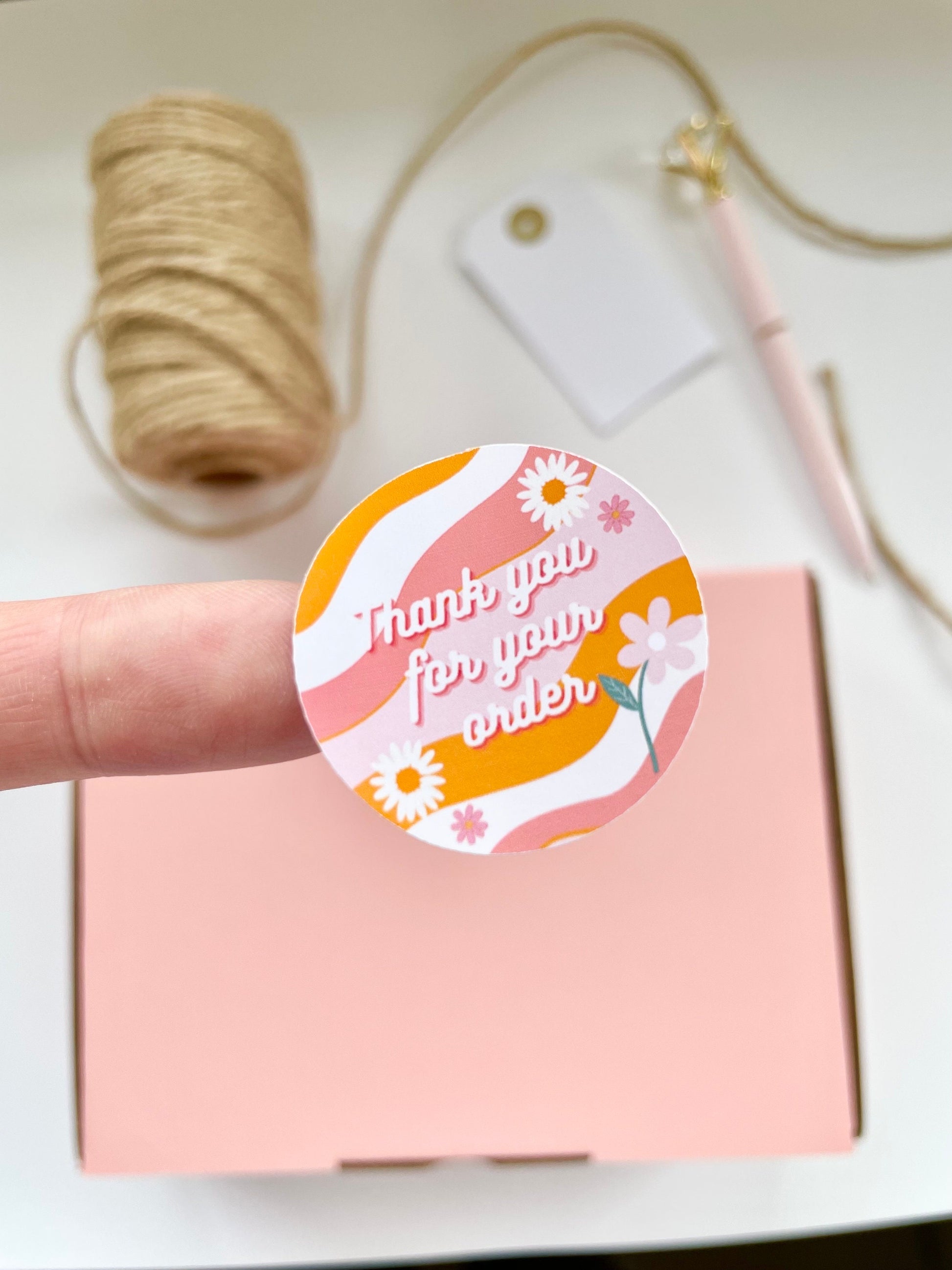 Thank You For Your Order retro stickers | 38mm Sticker | Small Business Labels