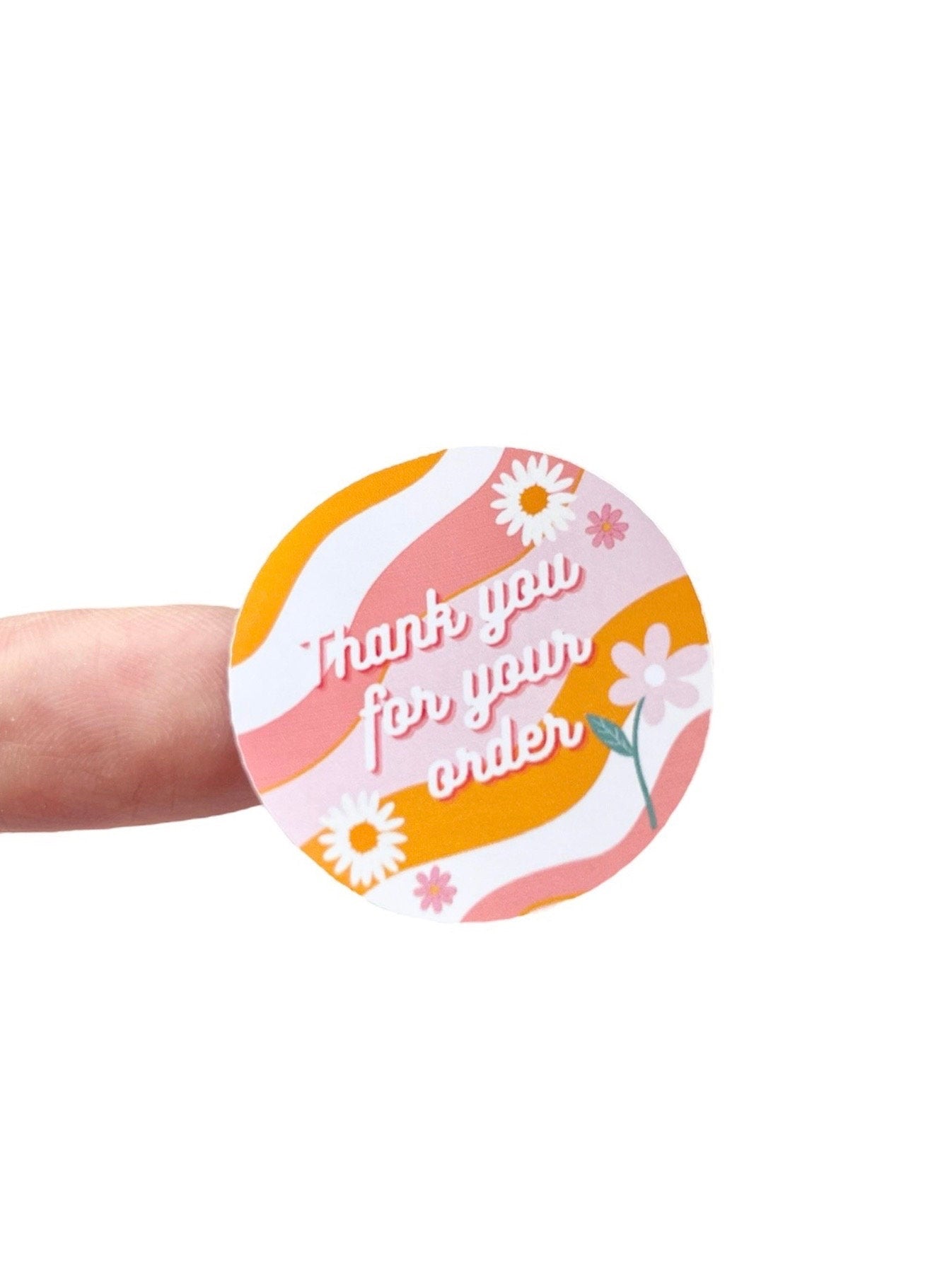Thank You For Your Order retro stickers | 38mm Sticker | Small Business Labels