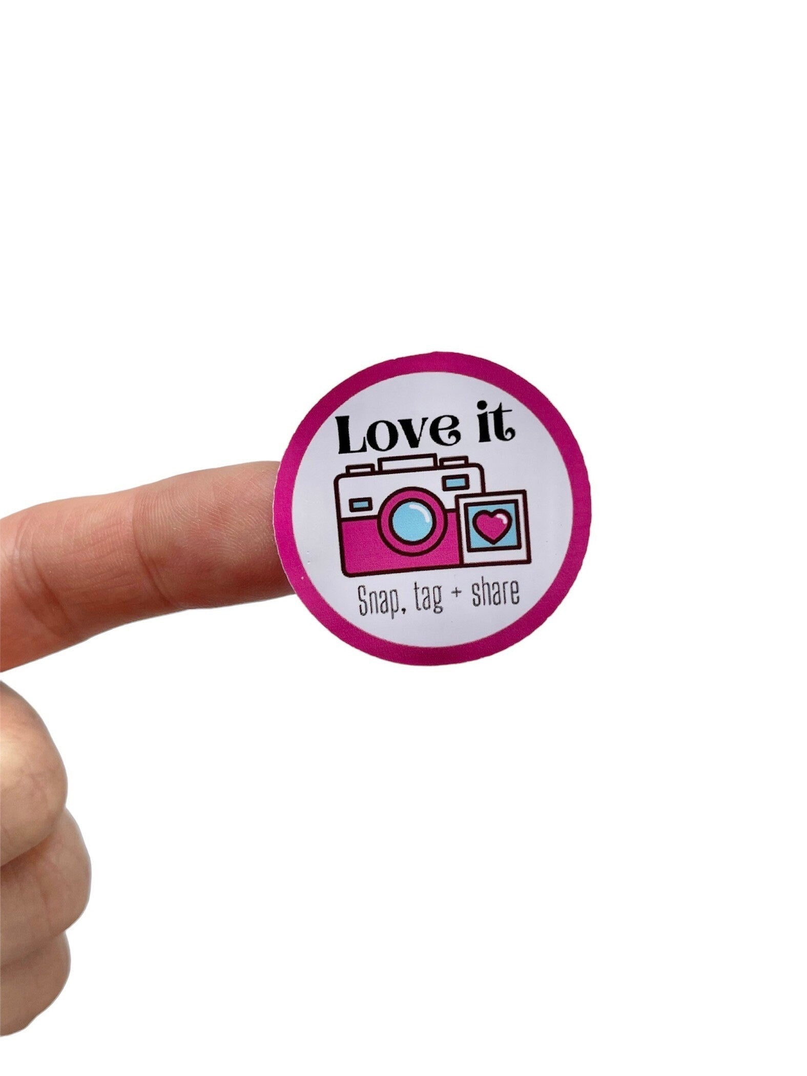 Love It Snap Tag Share Social Media Stickers | Small Business Packaging Labels | Advertising Sticker