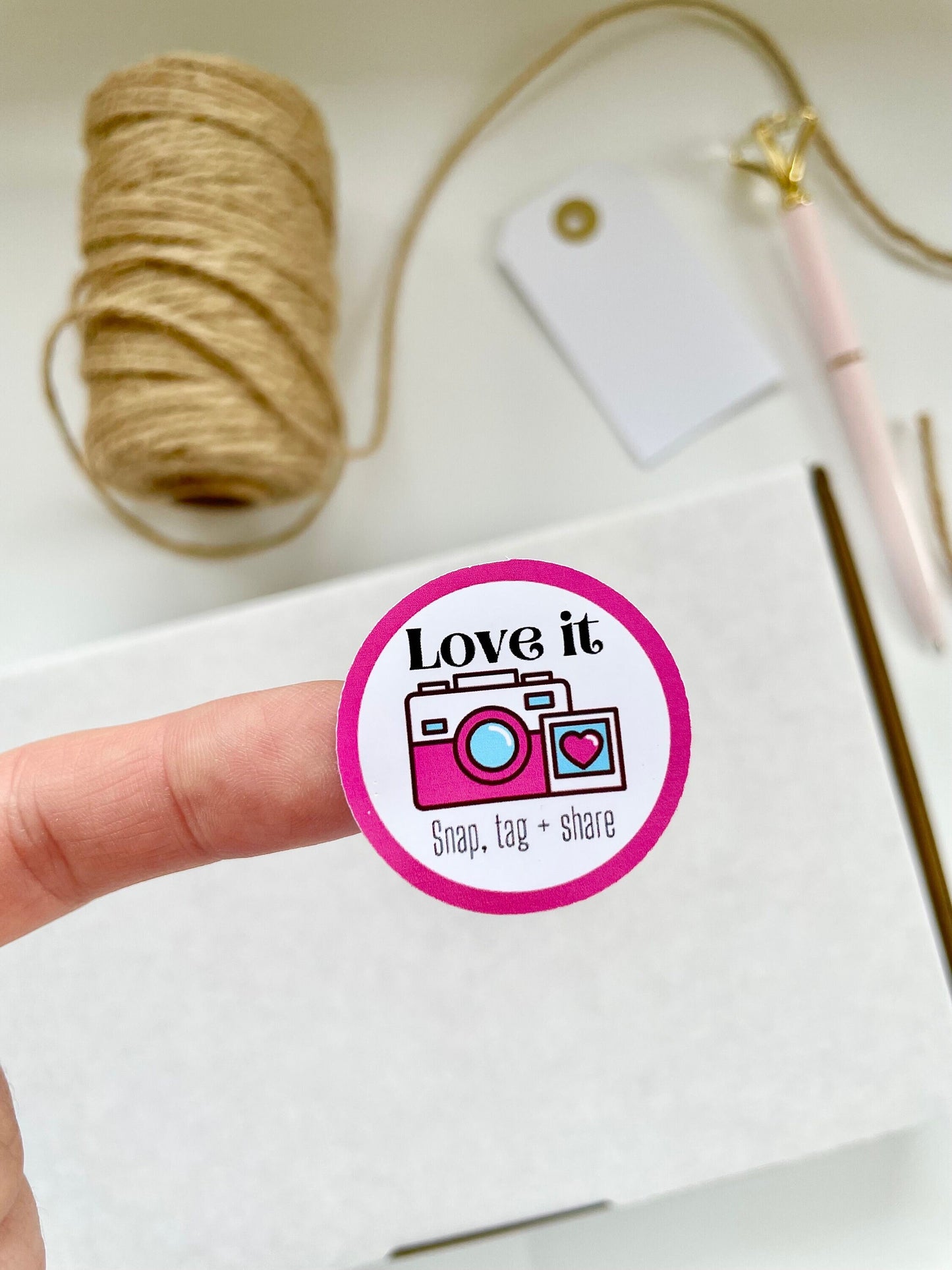 Love It Snap Tag Share Social Media Stickers | Small Business Packaging Labels | Advertising Sticker