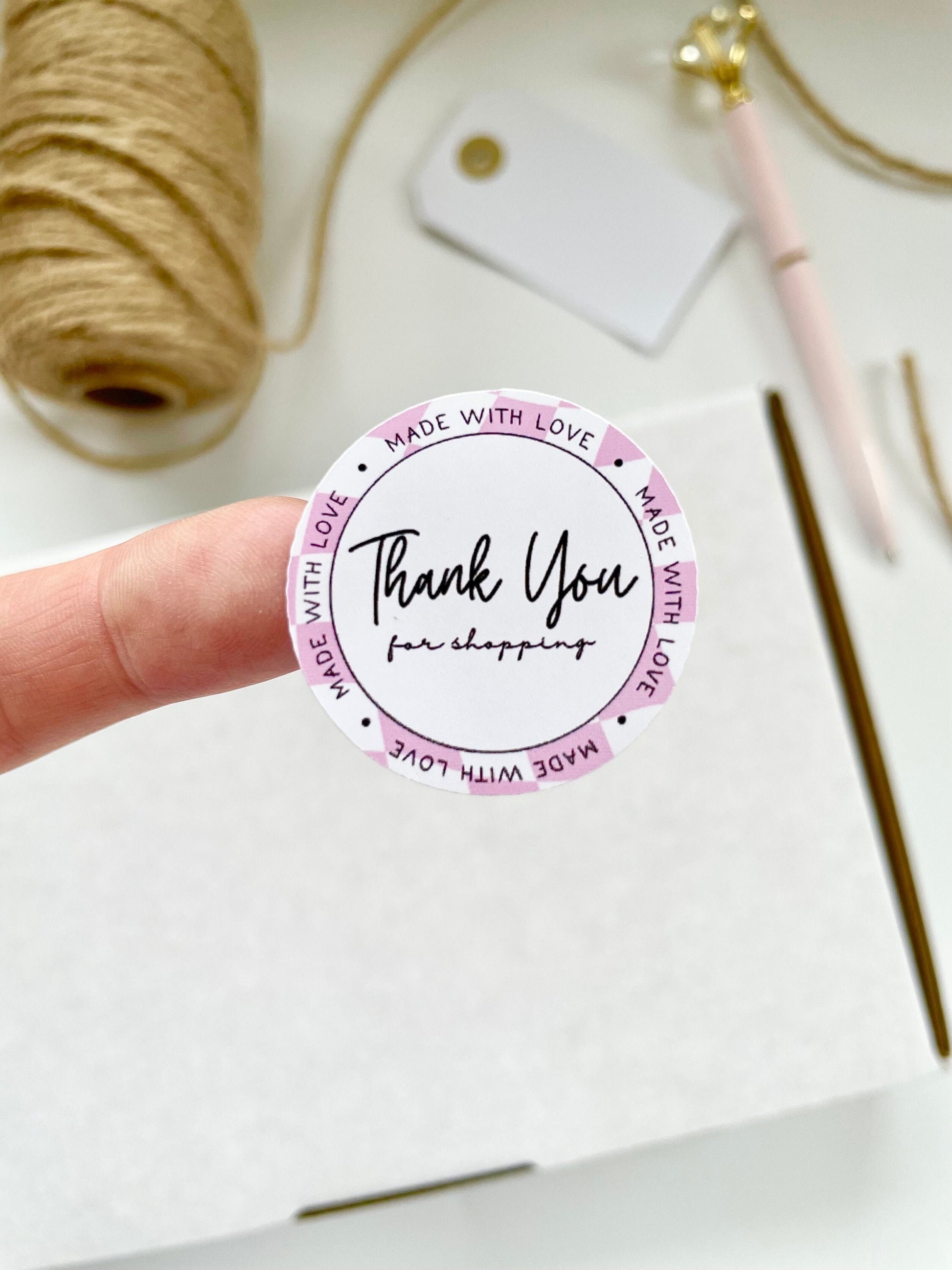 Thank you for order retro label | thank you business sticker | 38mm stickers | small business product label | packaging handmade
