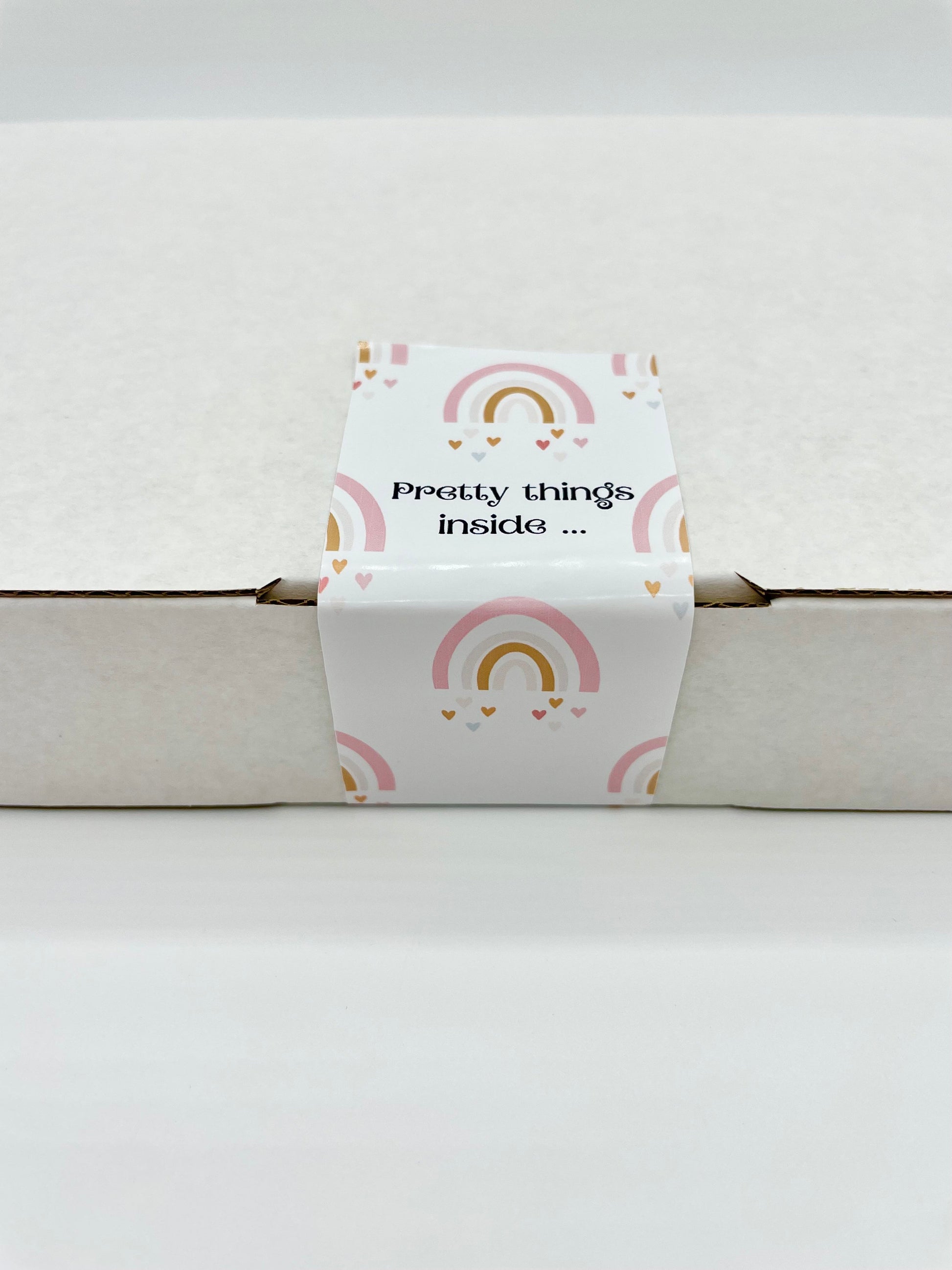 Pretty Things Inside Rainbow Box Tape Stickers | Small Business Packaging