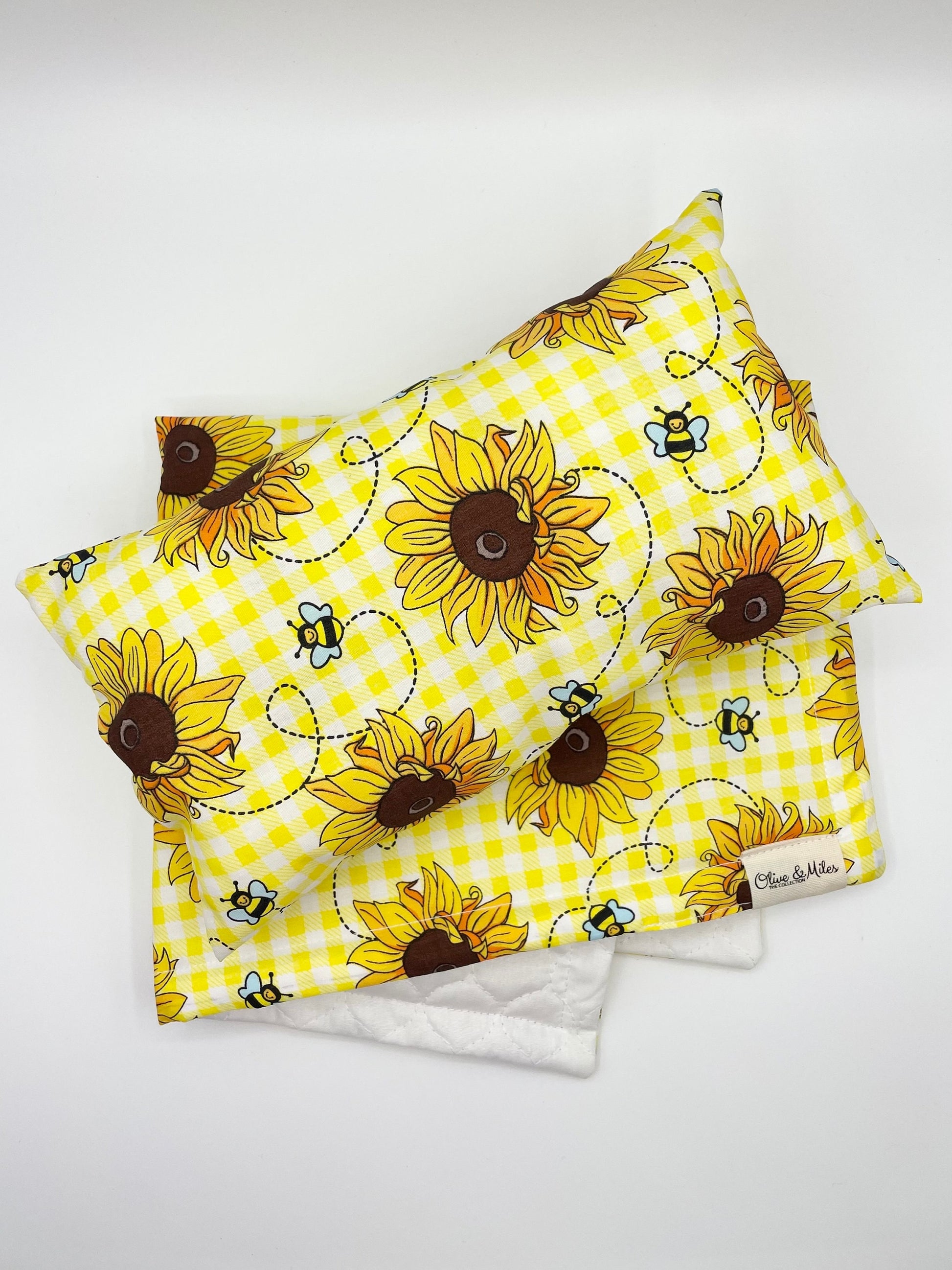 Doll Bedding Yellow Sunflower | Gift for niece | Crib sheet and pillow toy set | Doll Bed Cover Linen | Doll Cot Blanket | Crib Bedding Pram