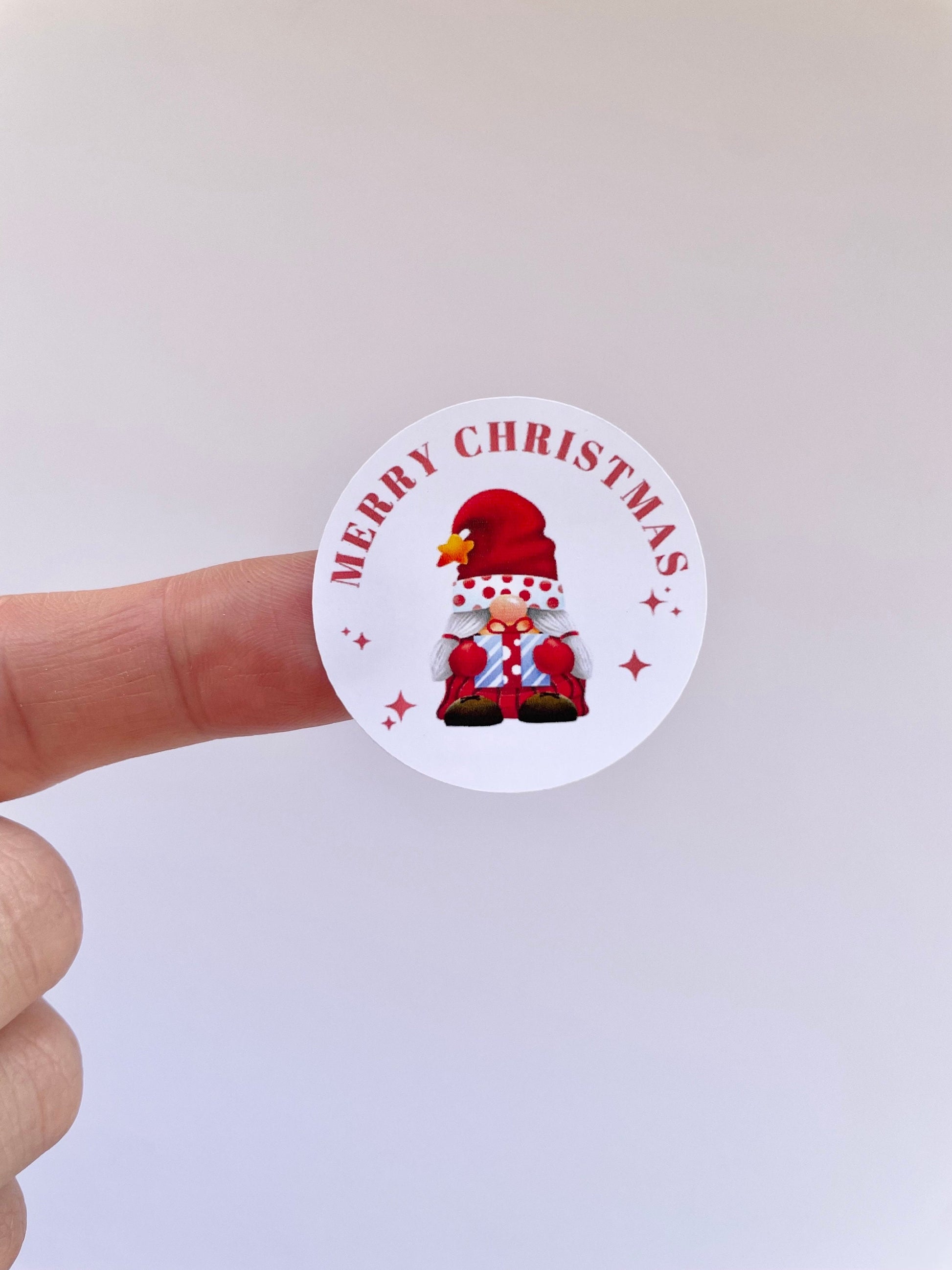 Merry Christmas Gnome Sticker | 38mm Gift Labels | Christmas Stickers | Envelope Seals | Small Business