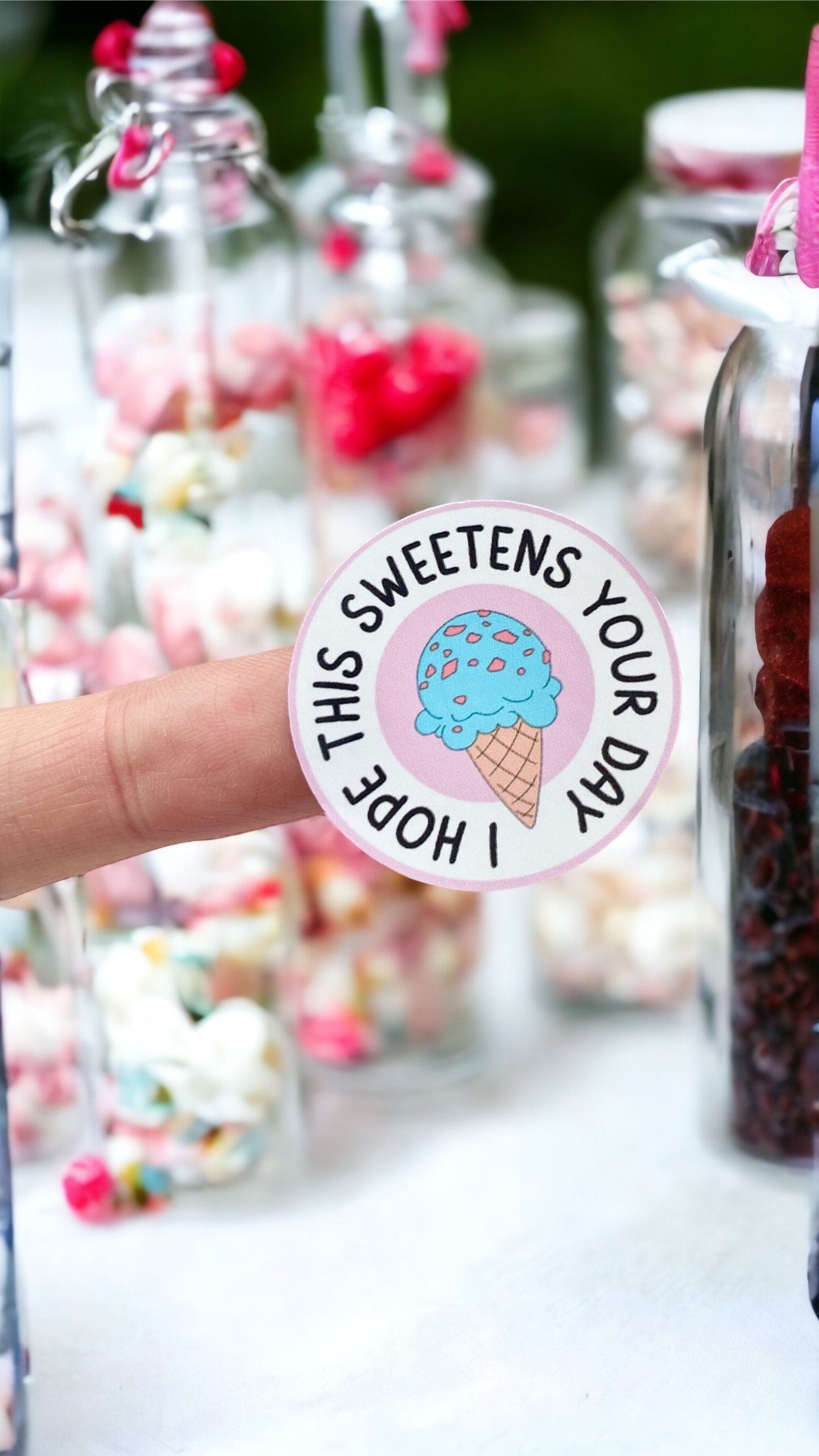 I hope this sweetens your day business stickers | order packaging | icecream sticker