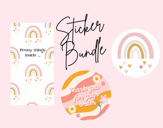 Sticker Sample Bundle Pack | Thank You For Your Order retro stickers | 38mm Sticker | Small Business Labels