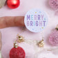 Merry & Bright Christmas Sticker | 38mm Gift Labels | Christmas Stickers | Present Sticker | Small Business