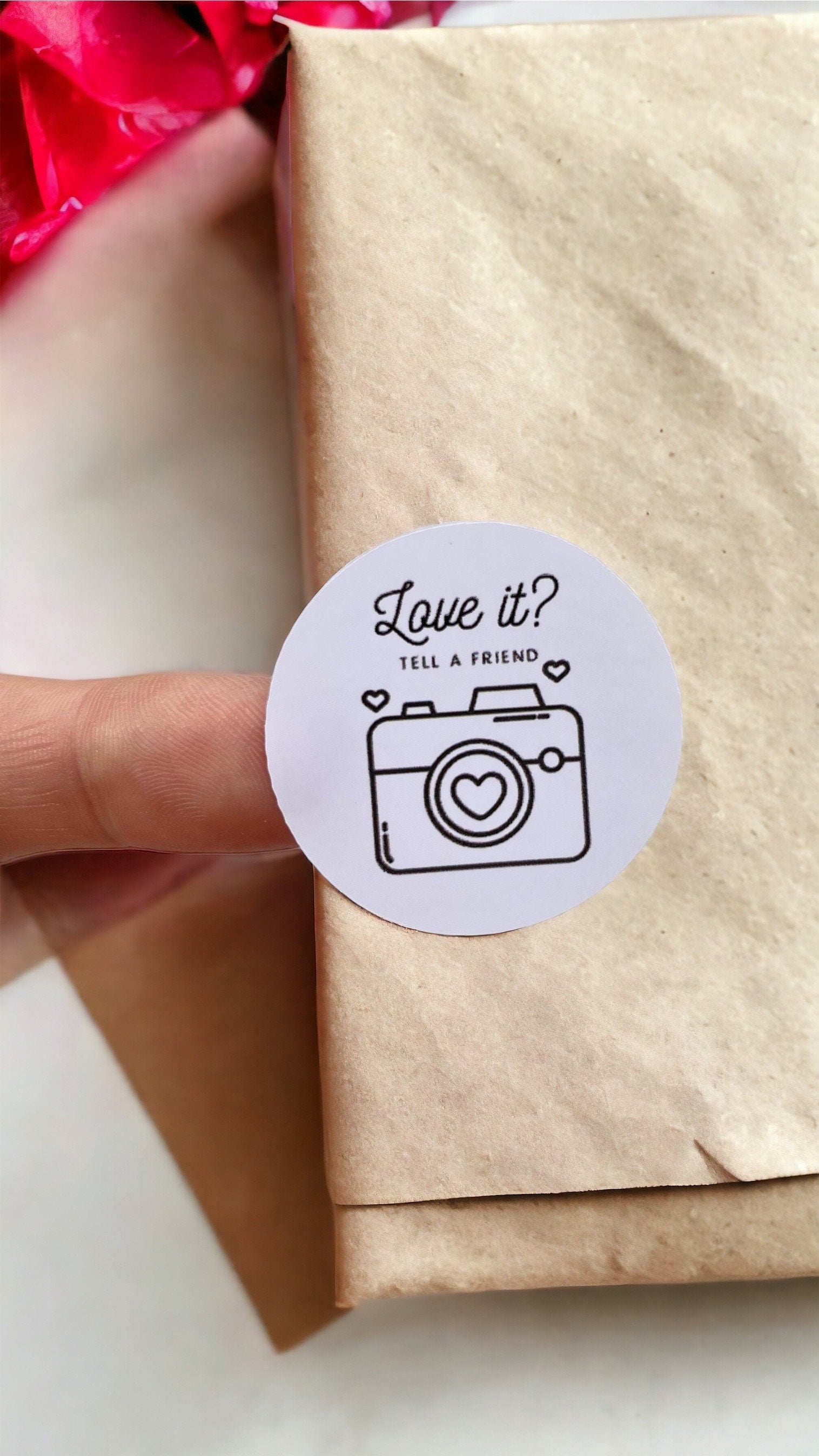 Love it? Tell a Friend | Snap it share it business thank you sticker | stickers social media