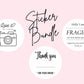 Small Business Sticker Bundle | Happy mail | Tag Share Snap | Packaging Supplies | Thank you Fragile Social Stickers