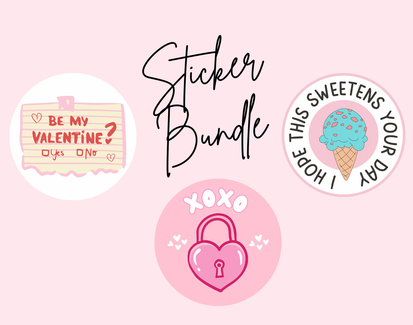 Valentine's Day Sticker Bundle | Love Romance Sticker | 38mm Gift Labels | Be My Valentine Stickers | Envelope Seals | Small Business