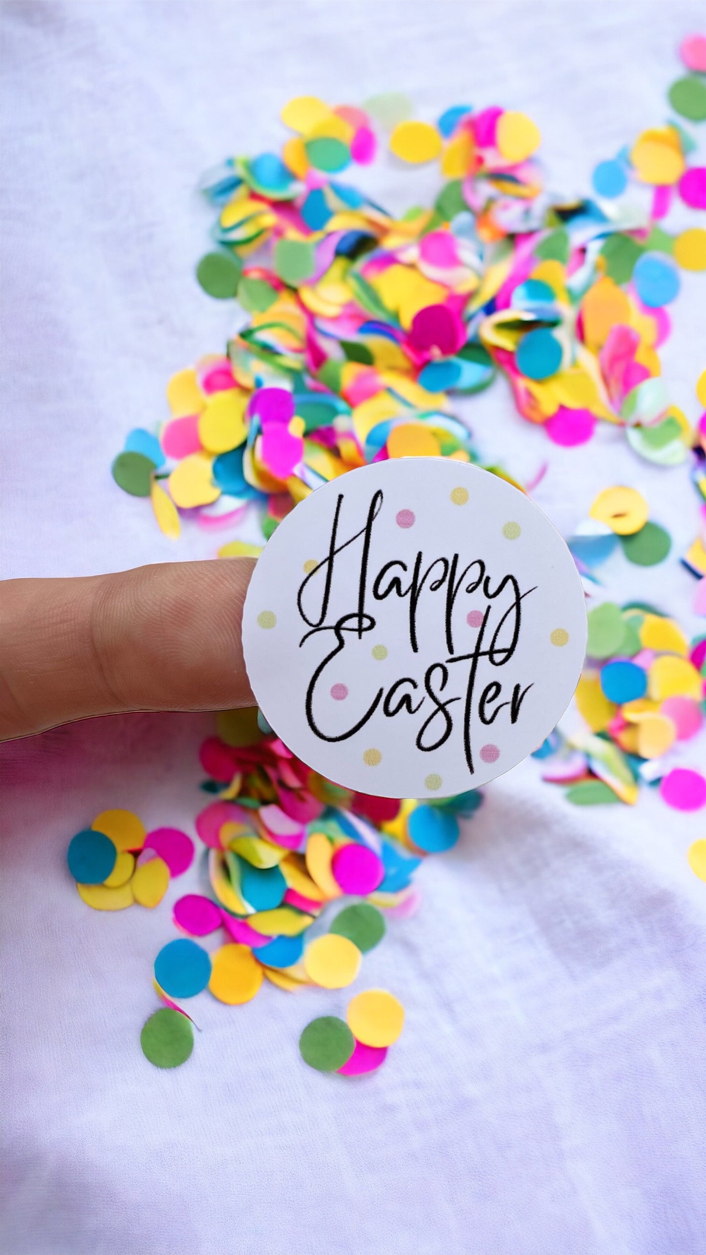 Happy Easter Sticker | 38mm Gift Labels | Easter Egg Stickers | Bunny Rabbit Sticker | Small Business