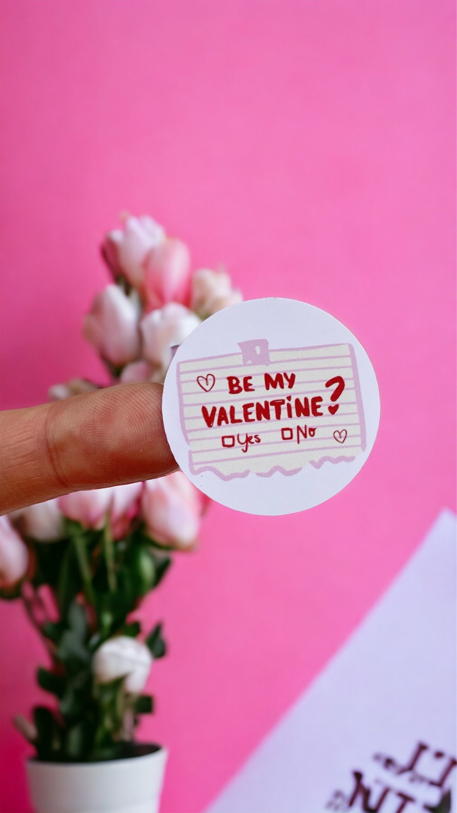 Be My Valentine Sticker | 38mm Gift Labels | Valentine's Day Love Stickers | Heart Sticker | Small Business